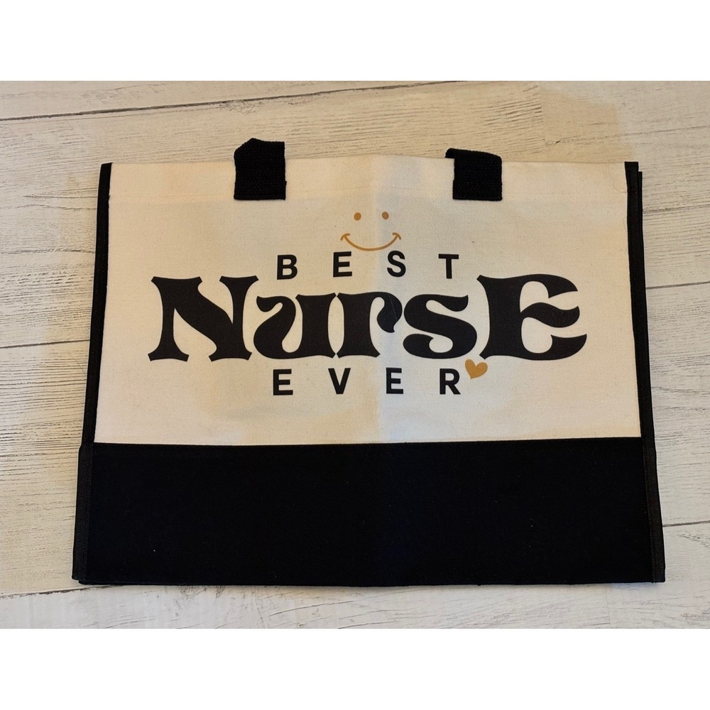 Best Nurse Ever Canvas Tote Bag New Reusable Gift Shopping Beach Work View 2